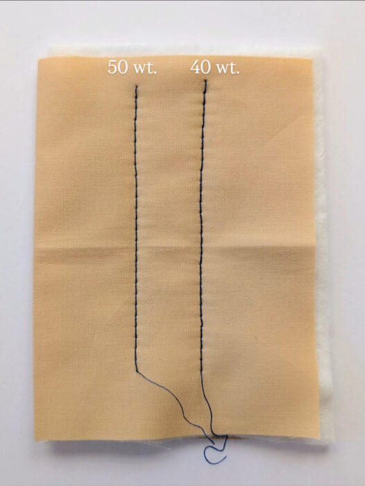 50 wt vs 40 wt - how thread weight affects machine quilting