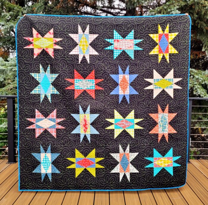 Squishy Star free quilt pattern from Ashlee Doyle of Crinkly Quilts