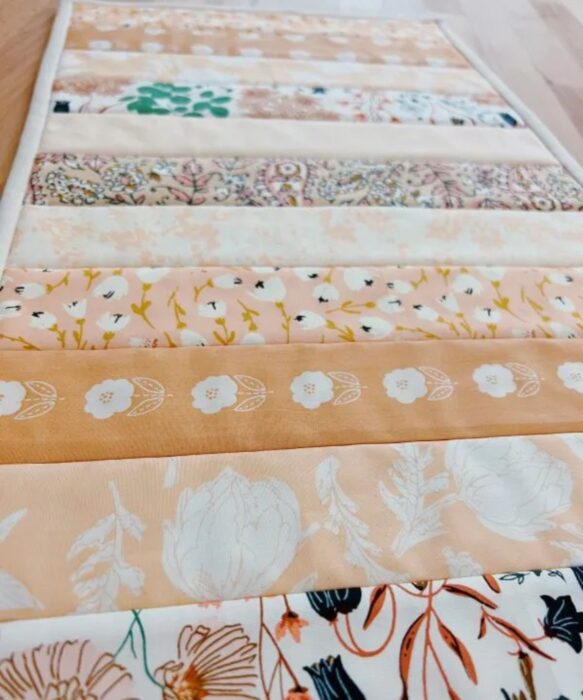 16 Easy Gifts to Sew in an afternoon: Quilt as You Go Table Runner Tutorial Tutorial from Stacey Lee Creative