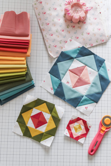 Free Quilt Block patterns as part of the Sewcialites 3 quilt along hosted by the Fat Quarter Shop.