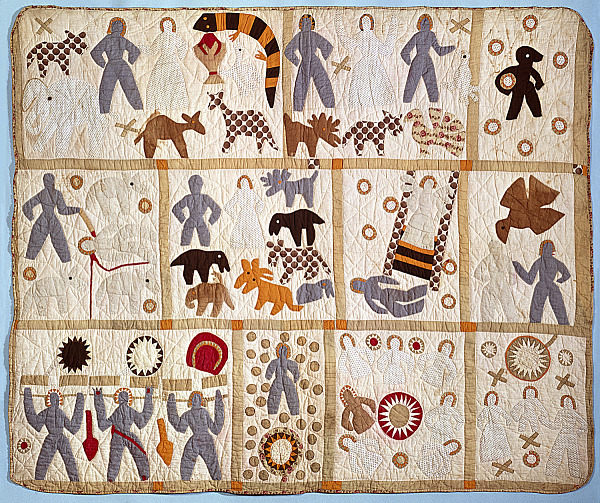 Bible Quilt by Harriet Powers - pictorial applique quilt