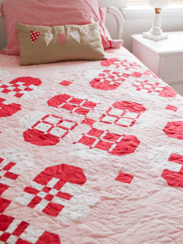 Valentine Quilt inspired by Scandinavian Paper Hearts.