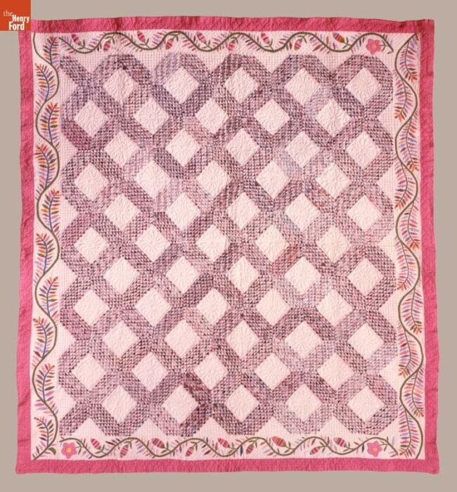Antique Ocean waves quilt made by Susan McCord circa 1880