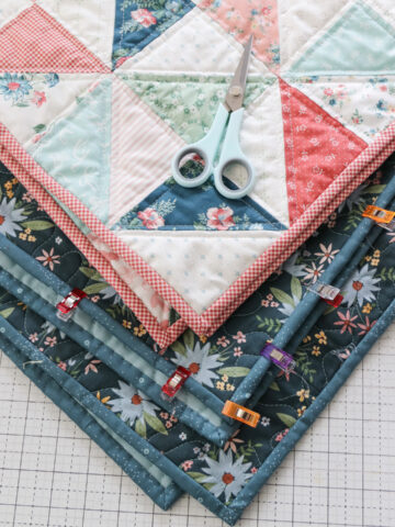 Quilt Binding two Hourglass quilts