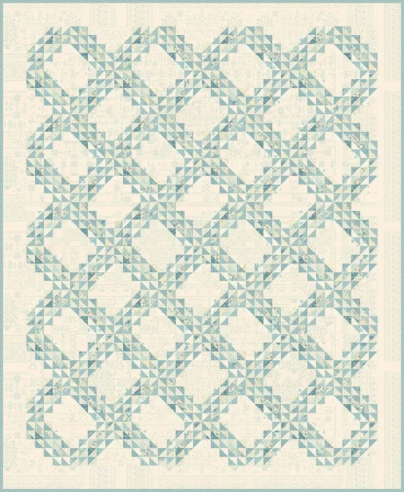 Monochromatic traditional Ocean Waves quilt by Edyta Sitar