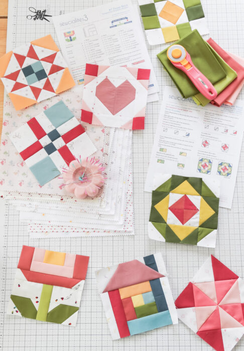 Free Quilt Block Patterns from the Fat Quarter Shop part of the Sewcialites challenge