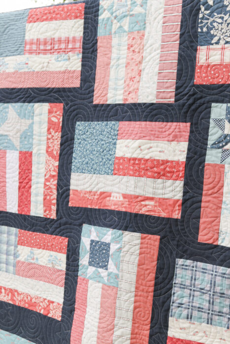 Fly the Flag - Americana quilt pattern by Amy Smart of Diary of a Quilter. Machine Quilting by Melissa of Sew Shabby Quilting