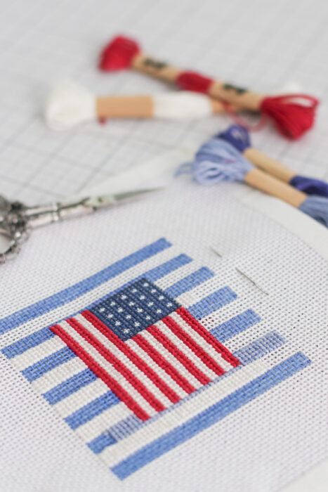 Simple US Flag needlepoint design