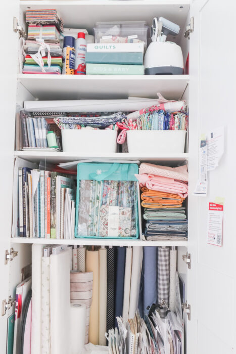 Ikea Armoire storage in a sewing room