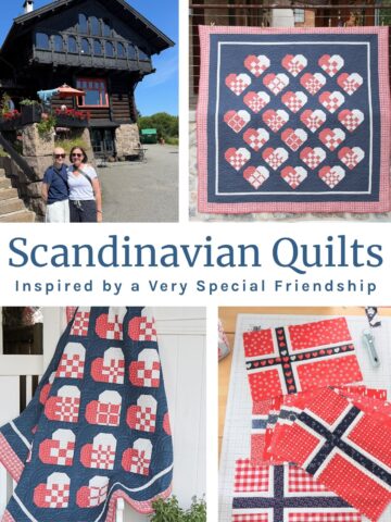 Scandi Hearts and Norwegian flag quilt blocks
